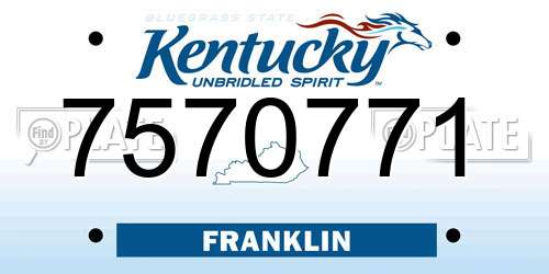 7570771 Kentucky License Plate