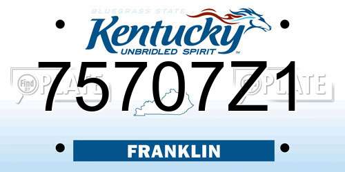 75707Z1 Kentucky License Plate