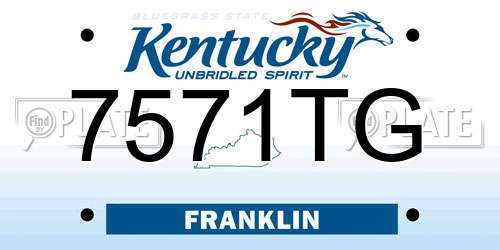 7571TG Kentucky License Plate