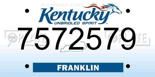 7572579 Kentucky License Plate