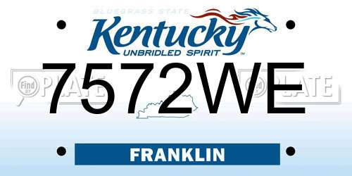 7572WE Kentucky License Plate