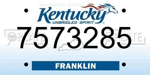 7573285 Kentucky License Plate