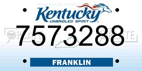 7573288 Kentucky License Plate