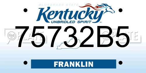 75732B5 Kentucky License Plate