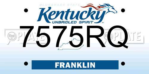 7575RQ Kentucky License Plate