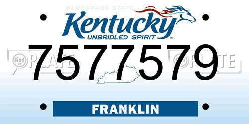 7577579 Kentucky License Plate