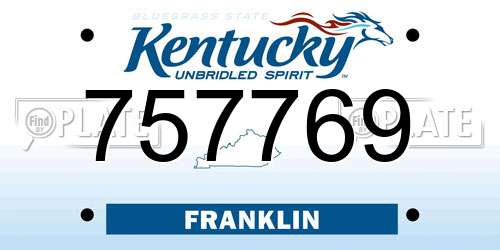 757769 Kentucky License Plate