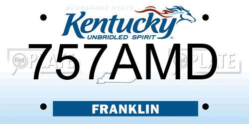 757AMD Kentucky License Plate