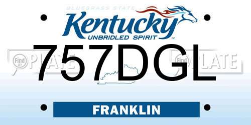 757DGL Kentucky License Plate