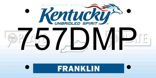 757DMP Kentucky License Plate
