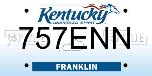 757ENN Kentucky License Plate