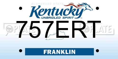 757ERT Kentucky License Plate