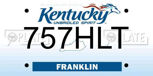 757HLT Kentucky License Plate