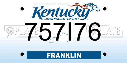 757I76 Kentucky License Plate