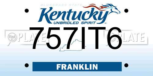 757IT6 Kentucky License Plate