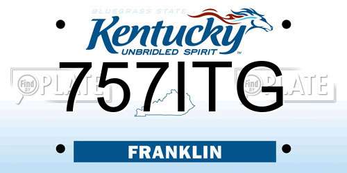 757ITG Kentucky License Plate