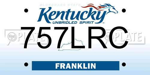 757LRC Kentucky License Plate