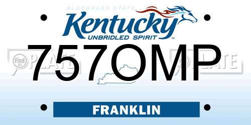 757OMP Kentucky License Plate
