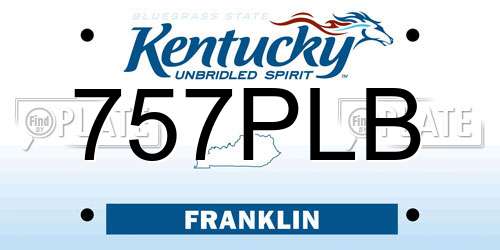 757PLB Kentucky License Plate