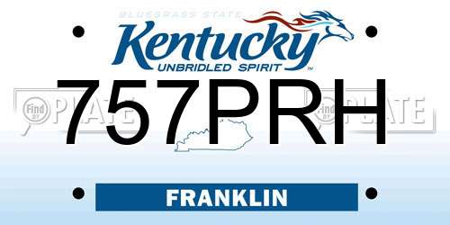 757PRH Kentucky License Plate
