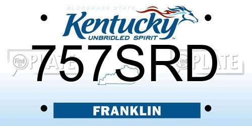 757SRD Kentucky License Plate