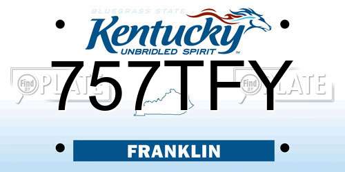 757TFY Kentucky License Plate