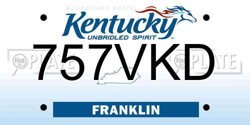 757VKD Kentucky License Plate