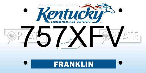 757XFV Kentucky License Plate
