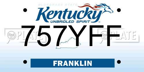 757YFF Kentucky License Plate