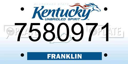 7580971 Kentucky License Plate