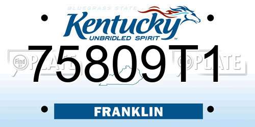 75809T1 Kentucky License Plate