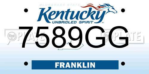 7589GG Kentucky License Plate