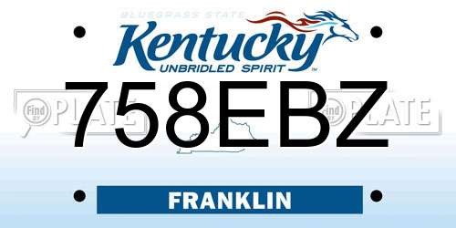 758EBZ Kentucky License Plate