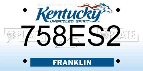 758ES2 Kentucky License Plate