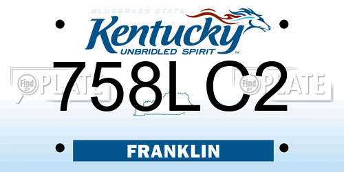758LC2 Kentucky License Plate
