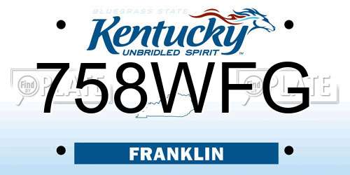 758WFG Kentucky License Plate