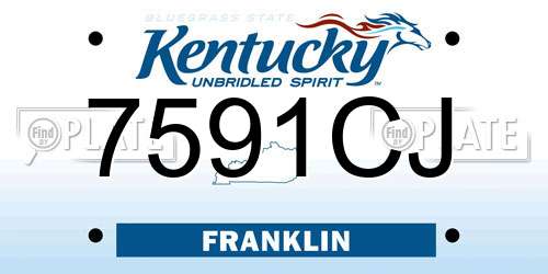 7591CJ Kentucky License Plate