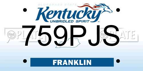 759PJS Kentucky License Plate