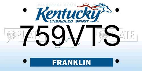 759VTS Kentucky License Plate