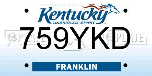 759YKD Kentucky License Plate