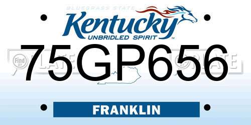 75GP656 Kentucky License Plate