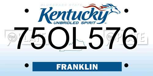 75OL576 Kentucky License Plate
