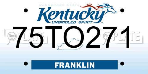 75TO271 Kentucky License Plate