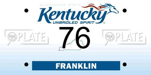 76 Kentucky License Plate