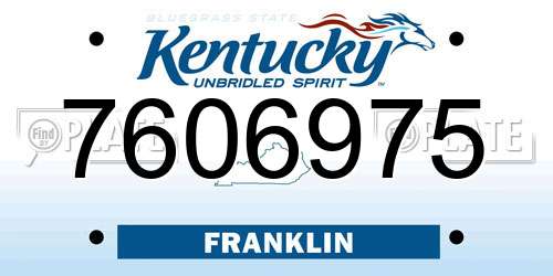 7606975 Kentucky License Plate