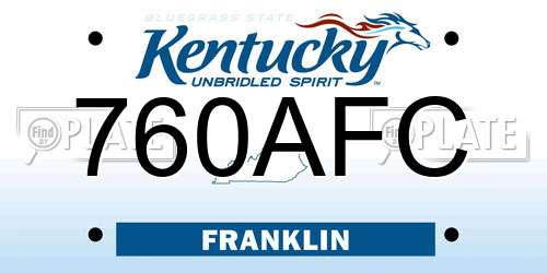 760AFC Kentucky License Plate