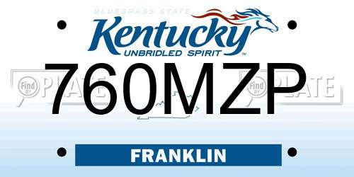 760MZP Kentucky License Plate