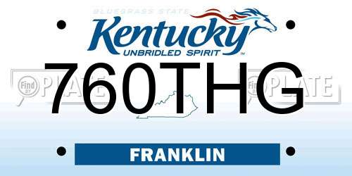 760THG Kentucky License Plate