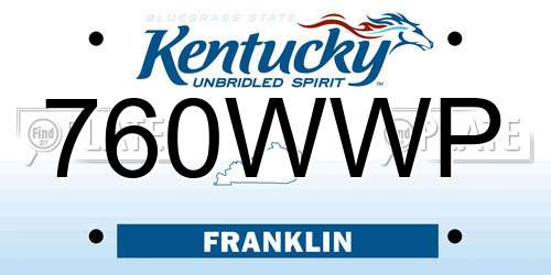 760WWP Kentucky License Plate