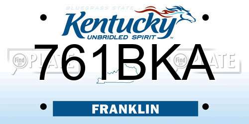 761BKA Kentucky License Plate